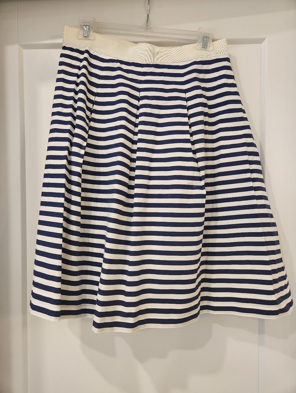 Loft Navy And White Stripe Skirt